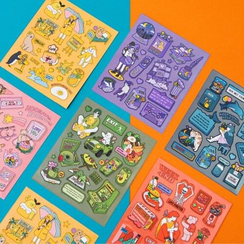 South Korea Ardium retro color cartoon decoration decorative stickers diary account material computer mobile phone stickers