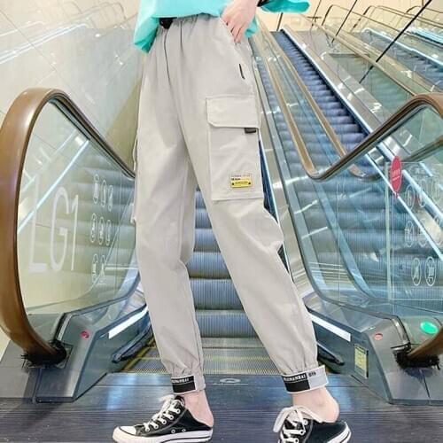 Black Cargo Pants Women Plus Size Khaki Pockets Korean Style Trousers Baggy Sweatpants Spodnie Damskie Ropa De Mujer Pantalones