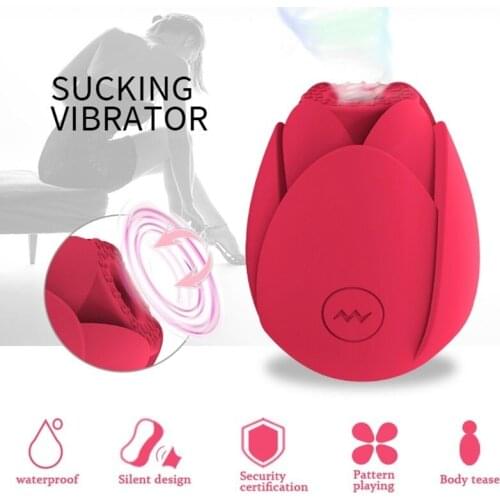 Rose Toy 10 Mode Sucking Vibrator, Clit Nipple Sucker Rose Vibrator Succionador Clitoris Stimulator Fidget Sex Toys For Women