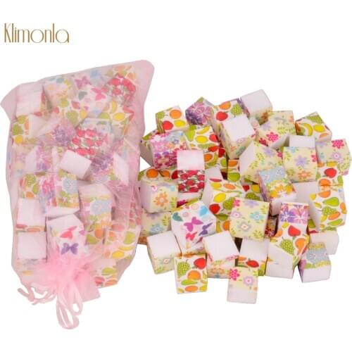 1 Bag Summer Mini Square Nail File Sponge Buffing Sanding Block Professional Nail Buffer Tools for Manicure Care Random Color