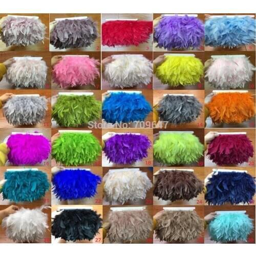 10Yards/lot! Fluffy Turkey feather fringe trim 4-6inches chandelle marabou feather trimming skirt dress trims,30colour available