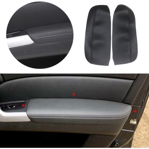 2pcs Car Microfiber Leather Front Door Armrest Panel Cover Interior Sticker Trim For Acura RDX 2007 2008 2009 2010 2011 2012