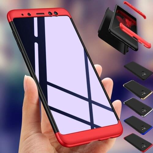 3in1 Full Body Protective Case + Tempered Glass Hard Back Cover For Samsung Galaxy A8 (2018) A5 2018 A530F / A8 Plus 2018 A730F