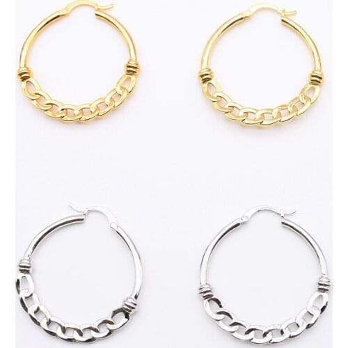 39mm High Quality New Round earrings with chain，Fashion Style Earrings For Woman Christmas Gift 1 Pair
