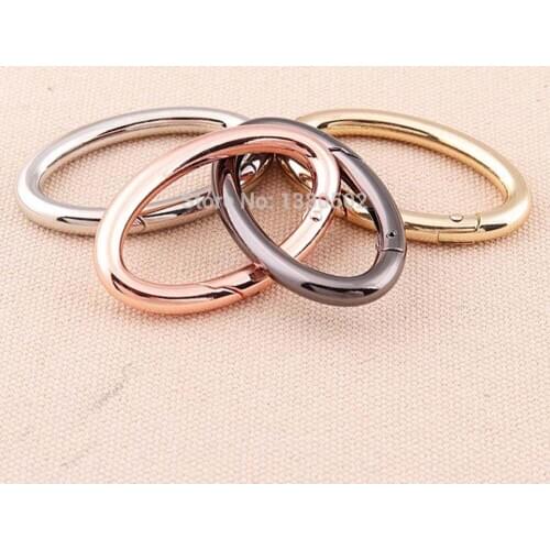 5pcs/lot openable oval Ring silver rose gold black gold color clip buckle bag garment accessories