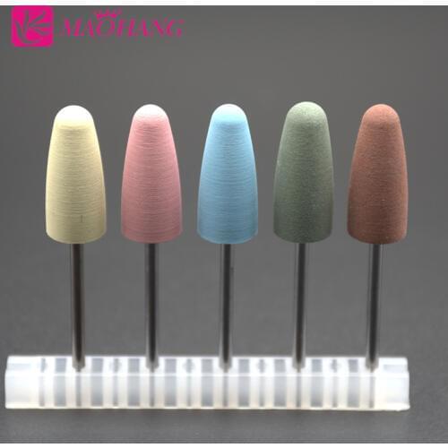 5pcs/lot Rubber Nail Drills Bits Stone Ceramic Milling Corundum Cutters Brush Electric Machine Rotary Polish Manicure Tools