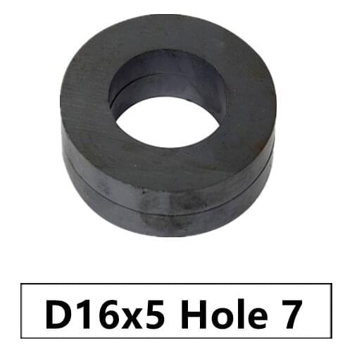 50pcs/lot Y30 Ring Ferrite Magnet 16*5 Hole 7 Permanent magnet 16x5 Black Round Speaker 16X5-7
