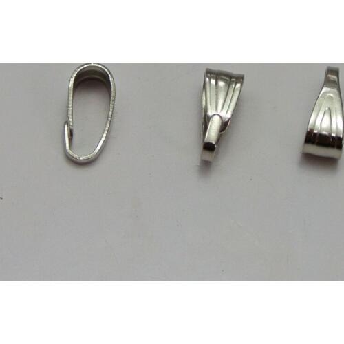 500 Dull Silver Tone Necklace Connector Clip Bail 6mm Jewelry Finding