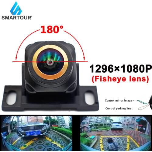 Smartour HD 1080P Vehicle Rear View Camera Car Reverse Black Fisheye Lens Night Vision Waterproof Universal 175 Degree