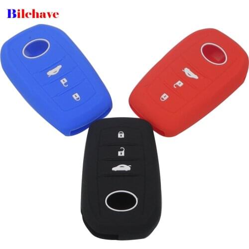 Bilchave 3 Buttons Remote Car Key Case Silicone Cover Fob For Toyota Highlander Land Cruiser Riez RAV4 Camry Prado Auto