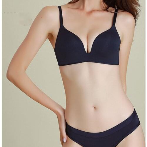 Sexy Seamless Bras For Women Underwear Wireless Gather Push Up Brassiere Ultra-Thin Comfortable Triangle Cup Breathable Bralette