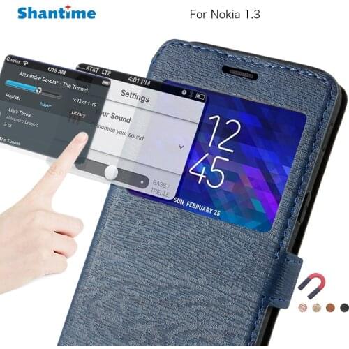 PU Leather Phone Case For Nokia 1.3 Flip Case For Nokia 1.3 View Window Book Case Soft TPU Silicone Back Cover