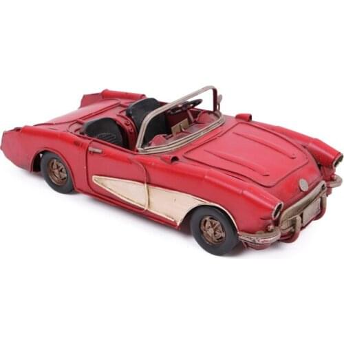 Decorative Metal Classic Red Car -Trinket, Miniature, Gift, Nostalgic, Vintage, Handmade, hand Painted, Quality Durable