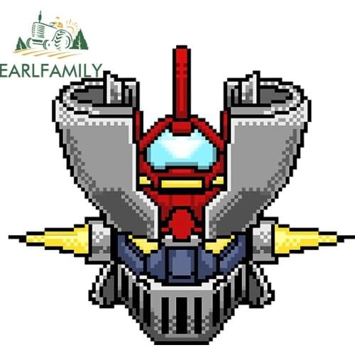 EARLFAMILY 13cm x 11.4cm For Mazinger Z 8Bit Car Stickers Vinyl Personality Decals Cool Waterproof Anime Car Accessories DIY
