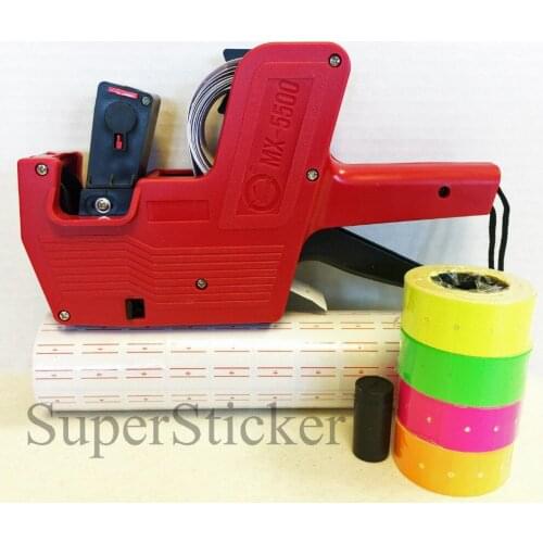 [ Fly Eagle ] MX-5500 8 Digits Price Tag Gun + 5000 White w/ Red lines labels + Free gift
