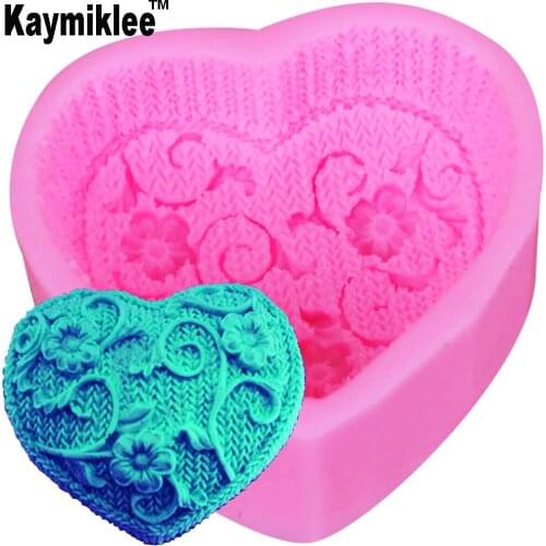 S093 Sweet Heart Knitting Candle Moulds Soap Mold Kitchen-Baking Resin Silicone Form Home Decoration 3D DIY Clay Craft Wax-Makin