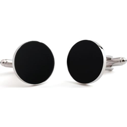 Round black Cufflinks