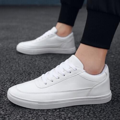 Summer and autumn new students' small white shoes mens leisure sports leather mens shoes students' running skateboarding shoes