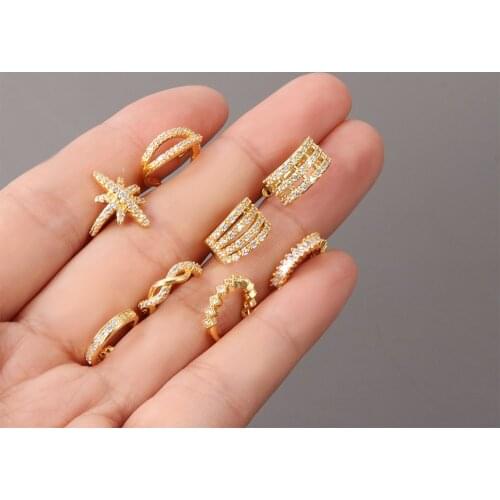 Hot 1pc Fashion Helix Cartilage Conch Fake Piercing Jewelry Adjustable Cz Ear Cuff Earring No Piercing Conch Cuff Earring