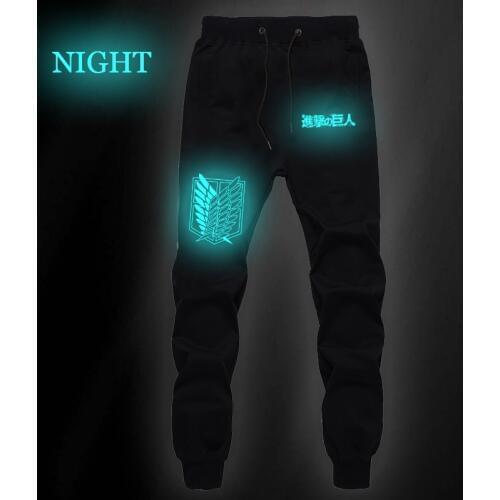 Fashion Casual Attack on Titan Luminous Pants Casual Sweat Breathable Cotton Straight Pants Fitness Casual Trousers