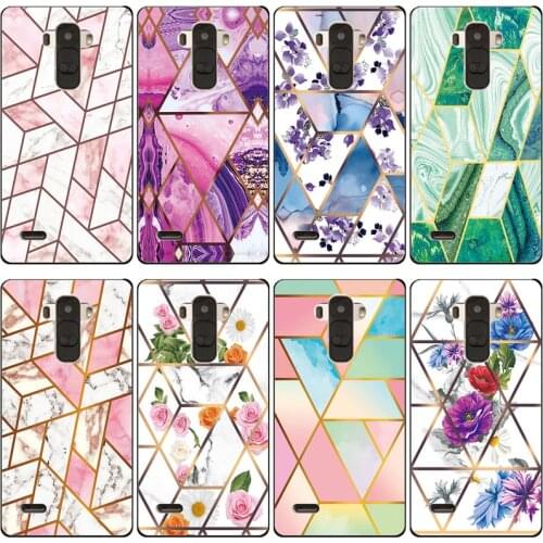 Soft Phone Case for LG G4 Note / G Stylo / G4 Stylus LS770 Funda Glossy Colorful Silicone Phone Back Cover Geometric Marble