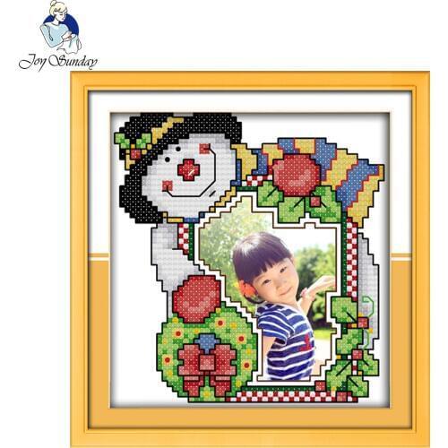 Joy Sunday DIY Handmade Crafts Embroidery Kits Christmas photo frame Painting Cross Stitch Sets For Embroidery kits