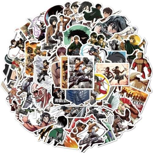 10/50/100pcs/Set Attack on Titan Anime Sticker Cartoon Sticker for Kids Skateboard Motorcycle Scrapbook Laptop Snowboard Luggage