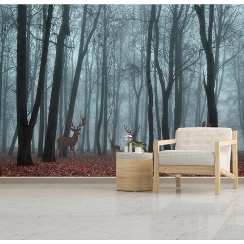 Custom Mural Home Decor Forest Elk Nordic Modern Creative Art Wall Painting Hotel Restaurant Bedroom Background Photo Wall Paper