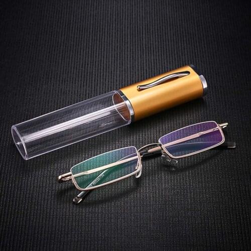 New ultra-light portable reading glasses for high-end men and women fashion mini brush pot reading glasses