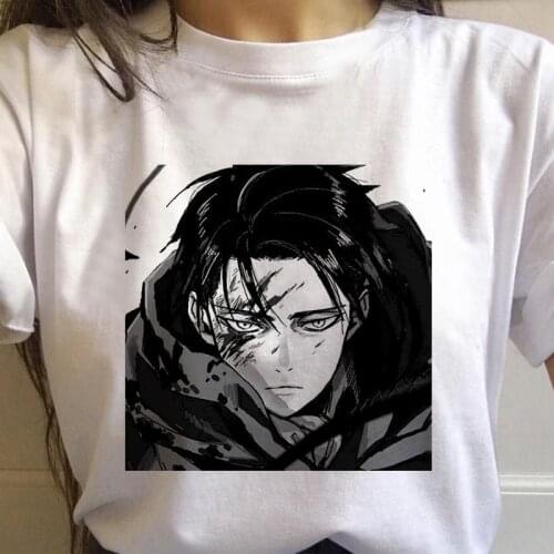 Attack On Titan Women T-shirt Shingeki No Kyojin Levi Eye Punk Anime Graphic Tees Tops Summer Harajuku Loose Short Sleeve Tshirt
