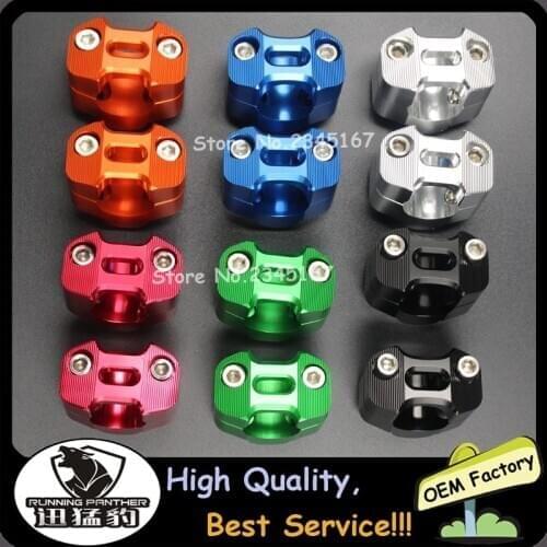 Pair 1 1/8" CNC Aluminum Motorcycle Handlebar Risers 28mm Adjustable Fat Bar Clamps Universal for Honda Kawasaki Ducati Yamaha