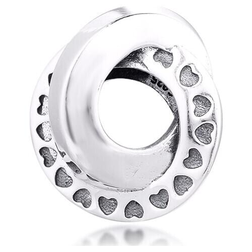 2020 New 925 Sterling Silver Logo & Heart Bands Spacer Beads Fit Original Bracelet Charms Women Fashion Jewelry Making kralen