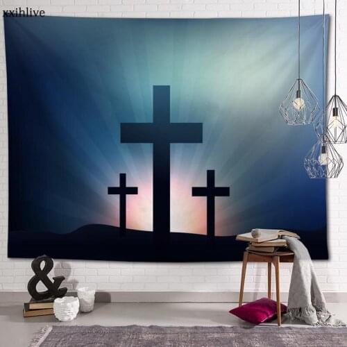 Customized Cross Hanging Fabric Background Wall Covering Home Decoration Blanket Tapestry Bedroom,Living Room Wall Decor