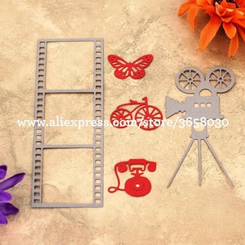 Projector Film Butterfly Telephone Metal Die cutting Dies For DIY Scrapbooking Photo Album Decorative Embossing Folder 8072547