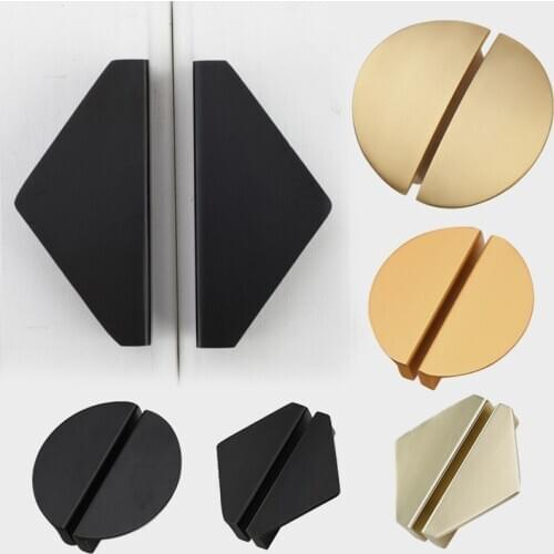 Modern Cabinet handles door pull Gold black Half round Drawer Knob Zinc alloy Furniture Hardware accessories