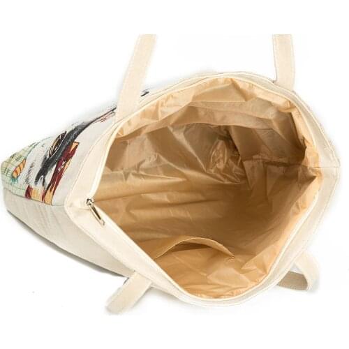 Embroidered cat tote handbags cute cat cat shoulder bag fashion shopping tote bags