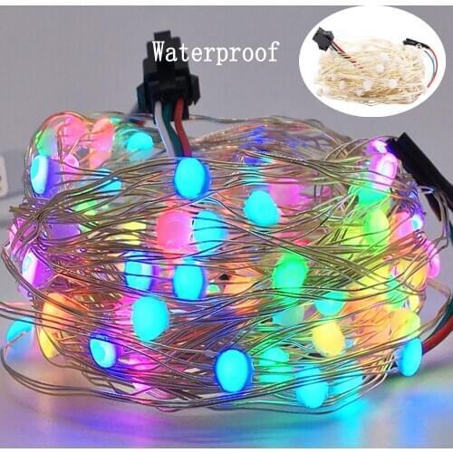 DC5V SK6812 LED String Christmas Lights for Bedroom WS2812B RGB Led Light Bluetooth Full Color Addressable Individually 2/5/10m