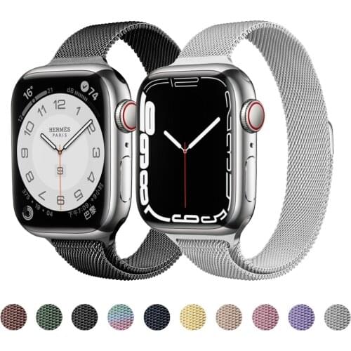 Slim Strap For Apple watch band 40mm 44mm 38mm 42mm Magnetic loop stainless steel watchband iwatch band 3 4 5 6 se