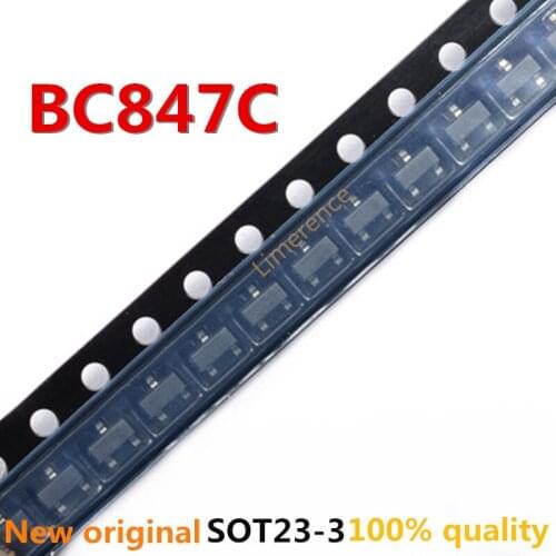 100PCS BC847C SOT23 BC847 847C SOT SMD SOT-23 1G transistor New and Original IC Chipset