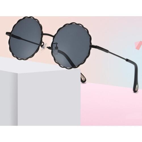 Vintage Round Metal Child Sunglasses Flower Frame Gafas for Baby Fashion Oversize Girl Sun Glasses Boys Uv400 Gafas Oculos 2020