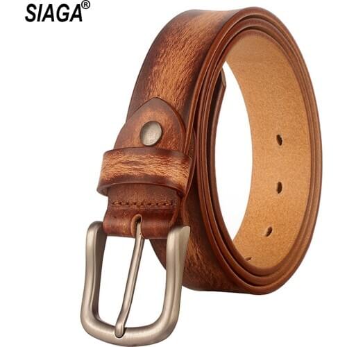 Ladies Quality 100% Pure Cow Cowhide Leather Belts Womens Retro New Design Blue Belt for Women Accessories Jeans FCO231