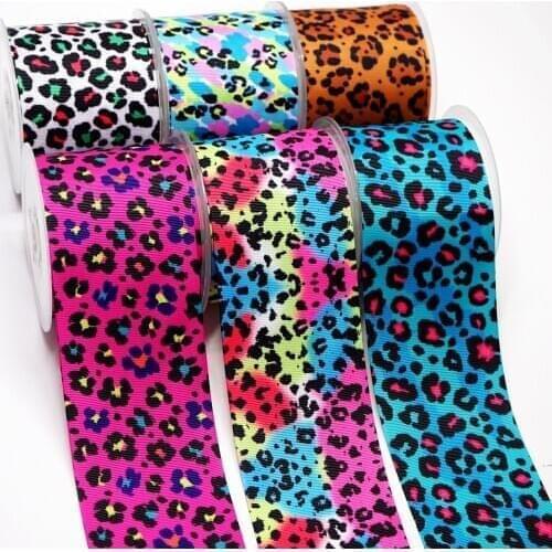 10 Yards Leopard Printed Grosgrain Ribbon For Hair Bows DIY Crafts Handmade Accessories 17341