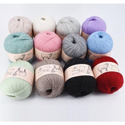 100% Merino Wool Yarn For Knitting Medium Fine Soft DIY Hand knitted Crochet Wool Yarn Hat Sweater Silk Threads 5pcs=250g