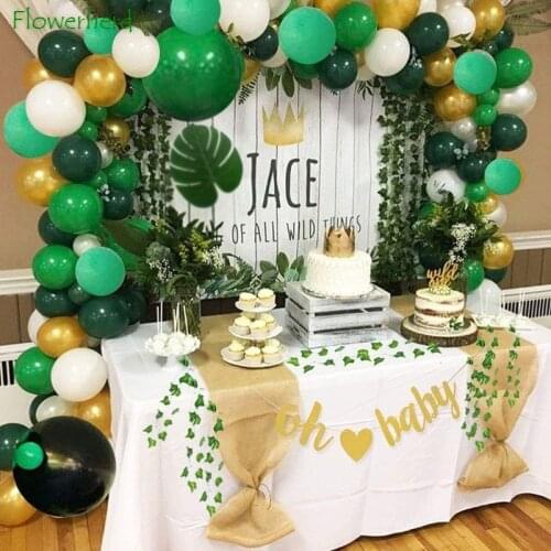 119 Pack Jungle Safari Baby Shower Balloon Decorations Greenery Balloon Garland Arch Kit Birthday Party Supplies for Boy or Girl