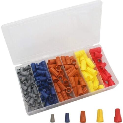 180Pcs Electrical Wire Connectors Screw Terminals, Easy Twist On Connector Kit With Spring Insterted Wire Nuts Cap Connections A
