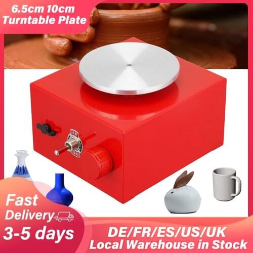 220V Mini Electric Pottery Wheel Machine for Ceramic Work Art Craft Turntable Rotary Plate DIY Clay Tool Kids Teaching Aids
