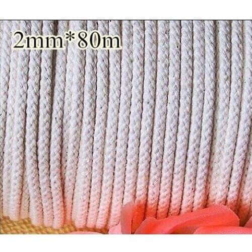 3 colors 2mm x80m braided cotton rope with core cotton sash cord handle pulley DIY accessory craft jewellery free shipping