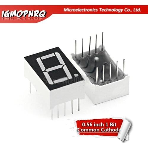 5pcs Digital tube segment Common Cathode Red 1 Bit digital Tube 0.56 inch hjxrhgal Red LED Display KS-106