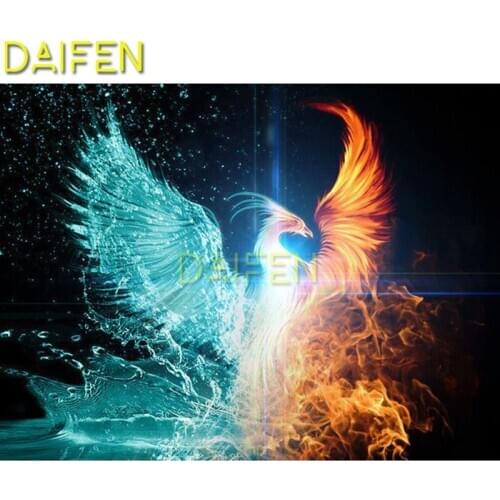 Full Square Diamond embroidery Cross stitch ice and fire Phoenix bird water DIY 3D Diamond painting Full Round Diamond mosaic