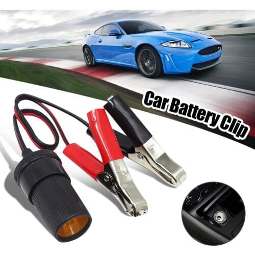 Car Battery Terminal Clip-On Cigarette Lighter Clamp 12V Volt Power Socket Adapter Plug To Car Boat Car USB Charger